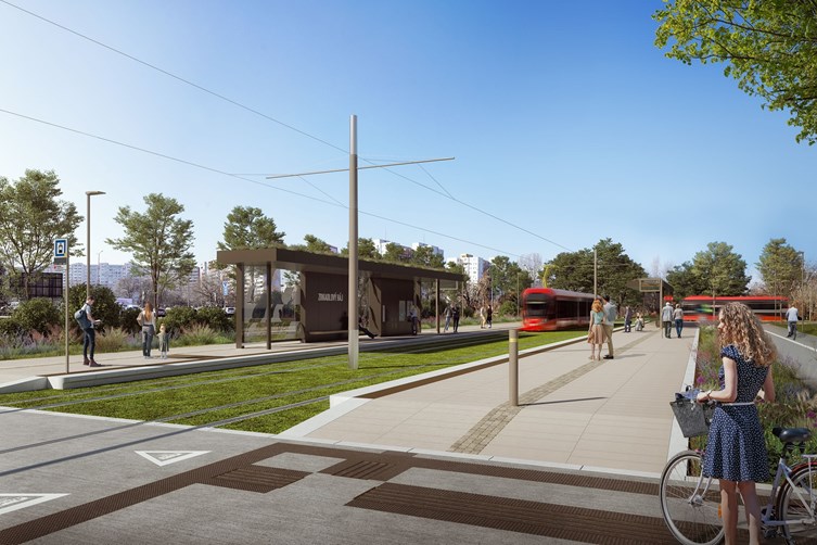 električka v Petržalke